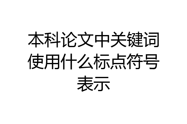 本科论文中关键词使用什么标点符号表示