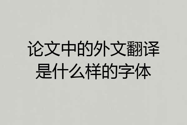 论文中的外文翻译是什么样的字体
