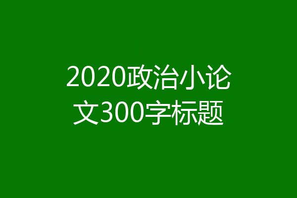 2020政治小论文300字标题