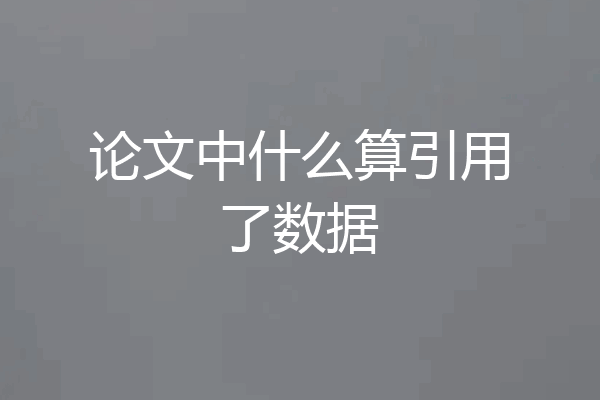 论文中什么算引用了数据