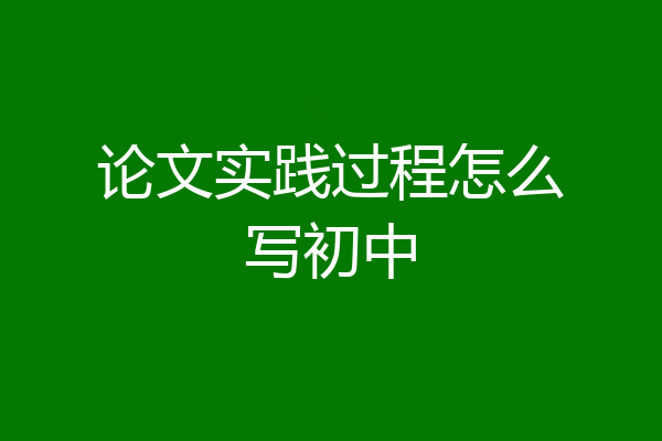 论文实践过程怎么写初中