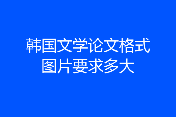韩国文学论文格式图片要求多大
