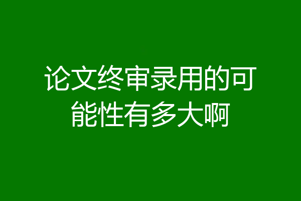 论文终审录用的可能性有多大啊