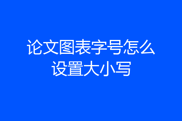论文图表字号怎么设置大小写
