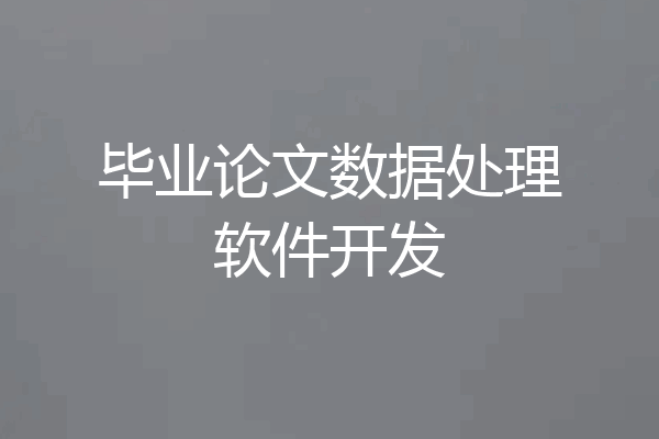 毕业论文数据处理软件开发