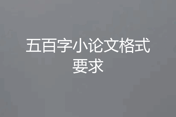 五百字小论文格式要求