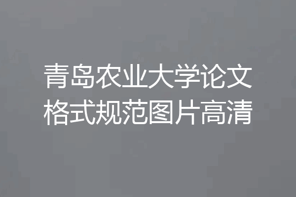 青岛农业大学论文格式规范图片高清