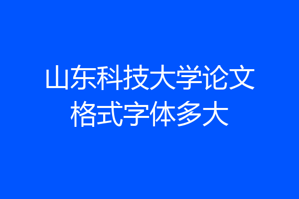 山东科技大学论文格式字体多大