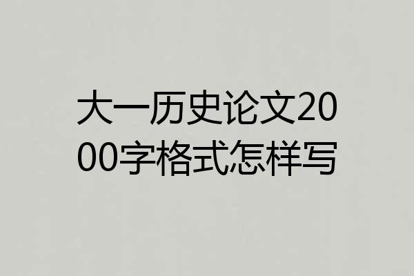 大一历史论文2000字格式怎样写