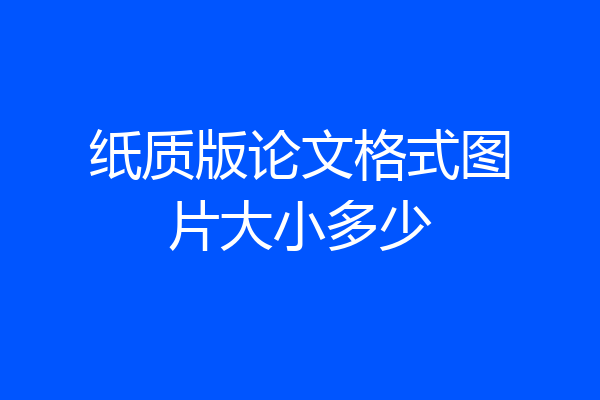 纸质版论文格式图片大小多少