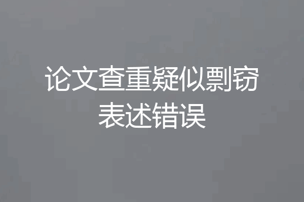 论文查重疑似剽窃表述错误