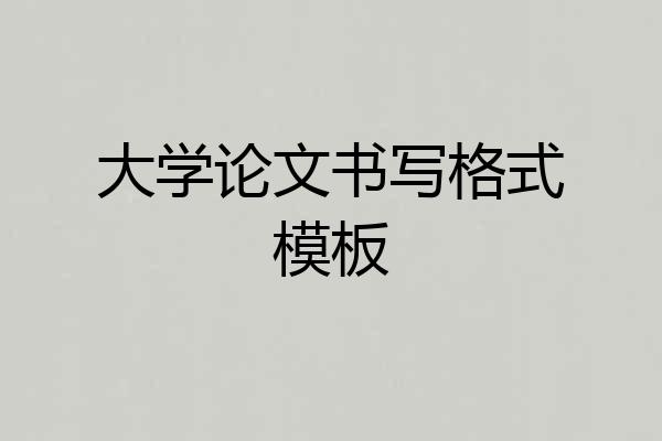 大学论文书写格式模板