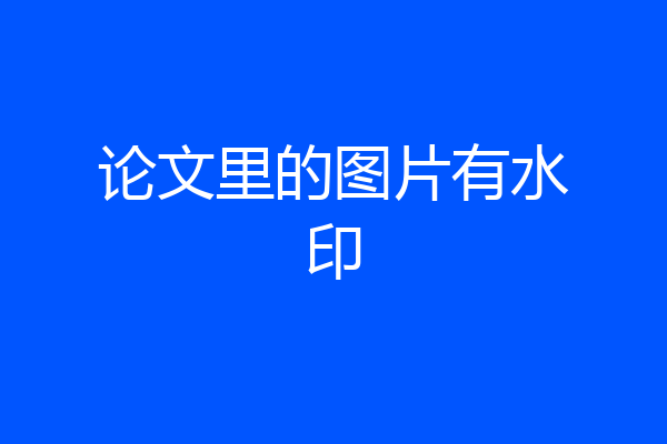 论文里的图片有水印
