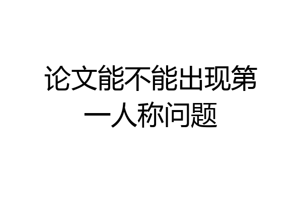 论文能不能出现第一人称问题