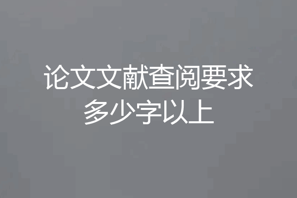 论文文献查阅要求多少字以上