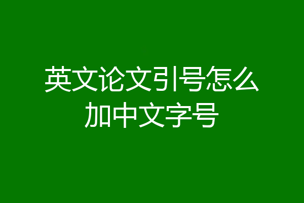英文论文引号怎么加中文字号