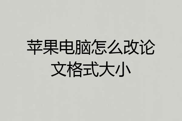 苹果电脑怎么改论文格式大小