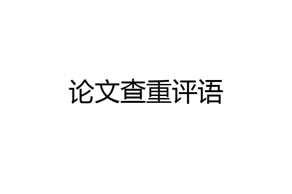 论文查重评语