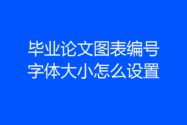 毕业论文图表编号字体大小怎么设置
