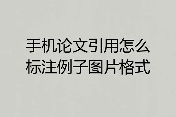 手机论文引用怎么标注例子图片格式