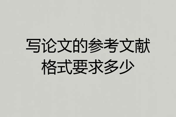 写论文的参考文献格式要求多少