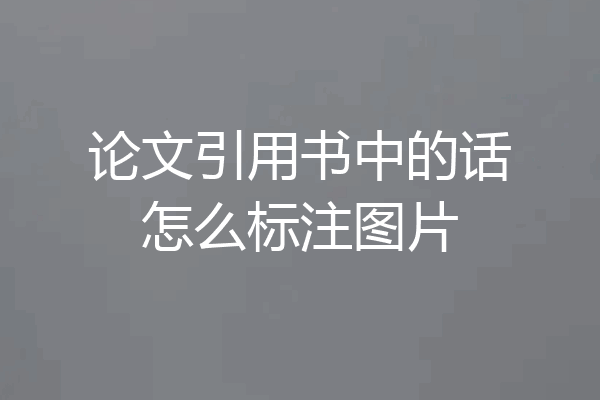 论文引用书中的话怎么标注图片