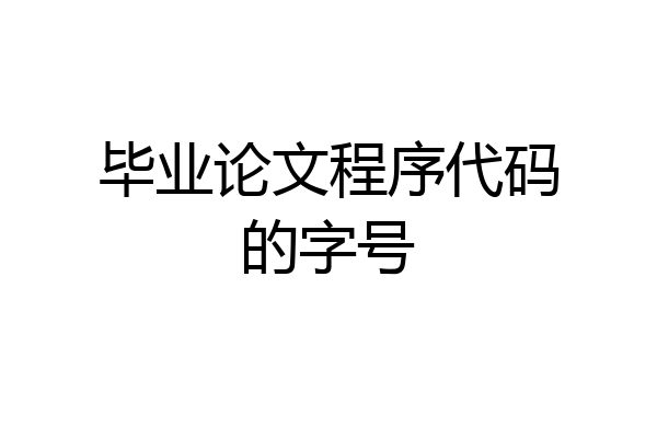 毕业论文程序代码的字号