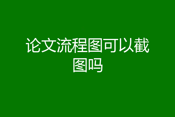 论文流程图可以截图吗