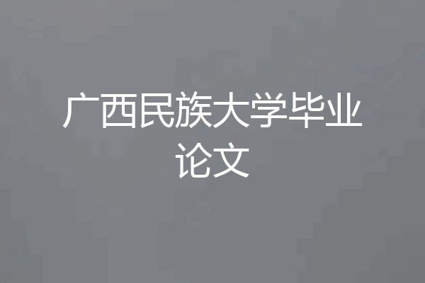 广西民族大学毕业论文