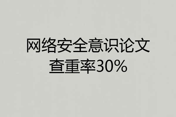 网络安全意识论文查重率30%