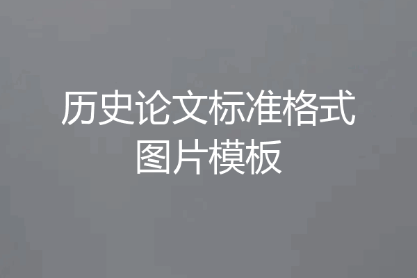 历史论文标准格式图片模板
