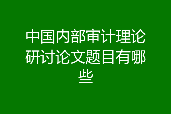 中国内部审计理论研讨论文题目有哪些