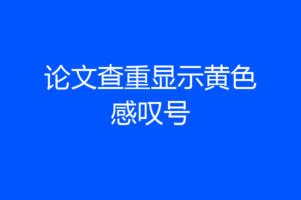 论文查重显示黄色感叹号