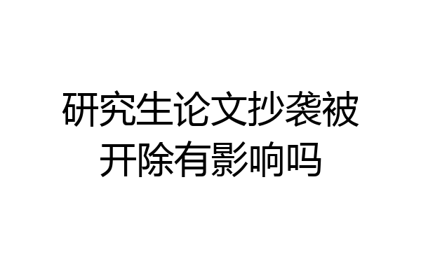 研究生论文抄袭被开除有影响吗