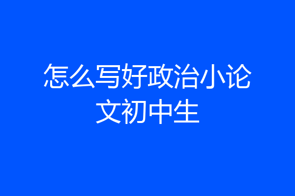 怎么写好政治小论文初中生