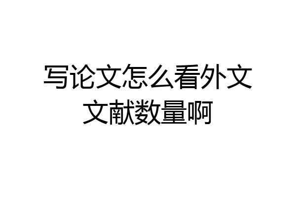 写论文怎么看外文文献数量啊