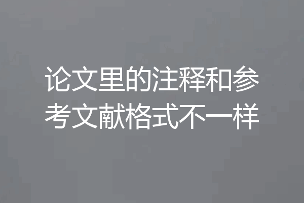 论文里的注释和参考文献格式不一样