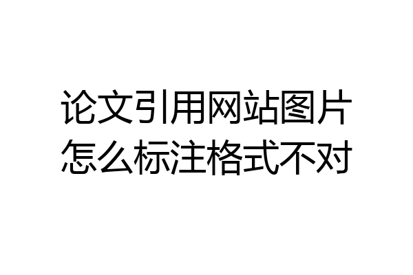 论文引用网站图片怎么标注格式不对