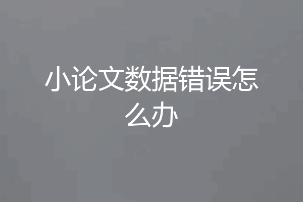 小论文数据错误怎么办