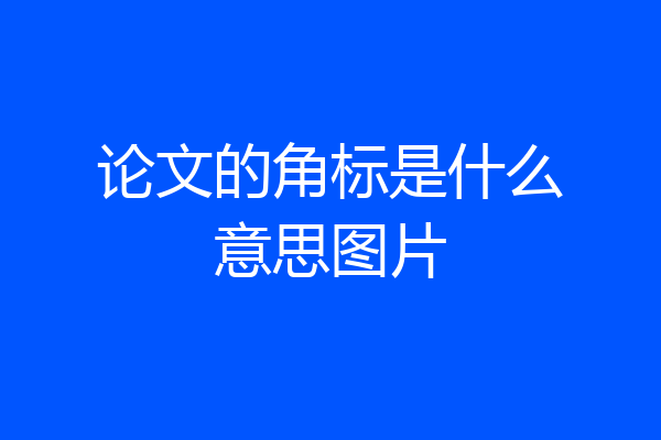 论文的角标是什么意思图片