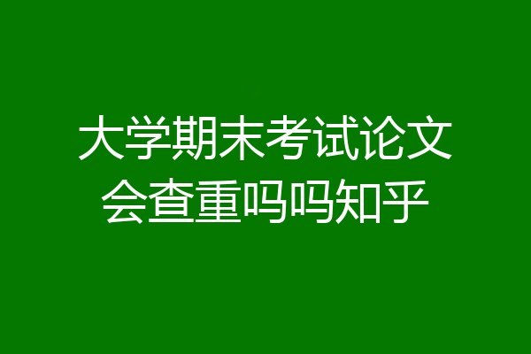 大学期末考试论文会查重吗吗知乎