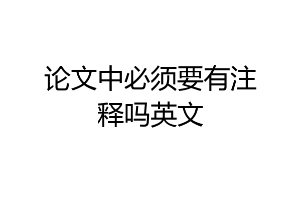 论文中必须要有注释吗英文