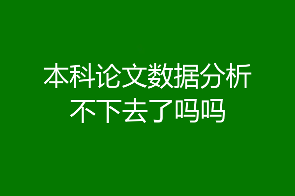 本科论文数据分析不下去了吗吗