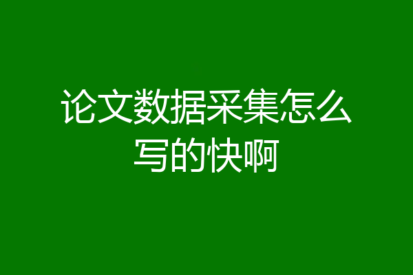 论文数据采集怎么写的快啊