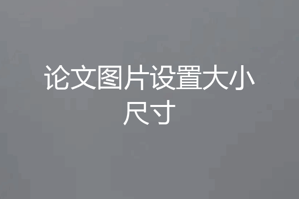 论文图片设置大小尺寸