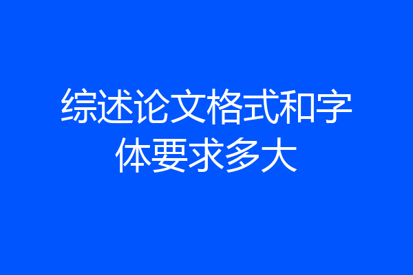 综述论文格式和字体要求多大