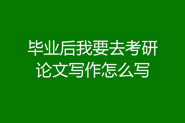 毕业后我要去考研论文写作怎么写
