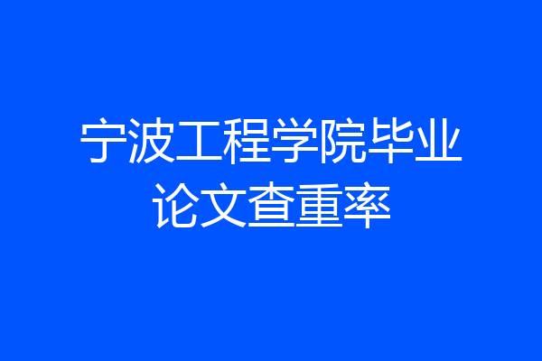 宁波工程学院毕业论文查重率
