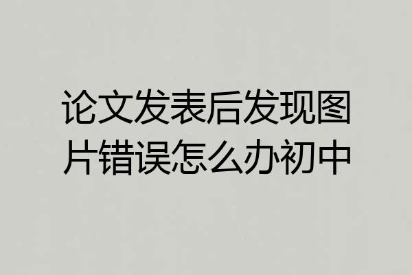 论文发表后发现图片错误怎么办初中