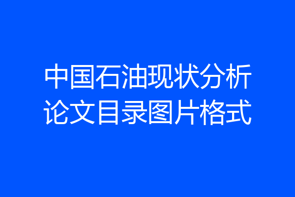 中国石油现状分析论文目录图片格式